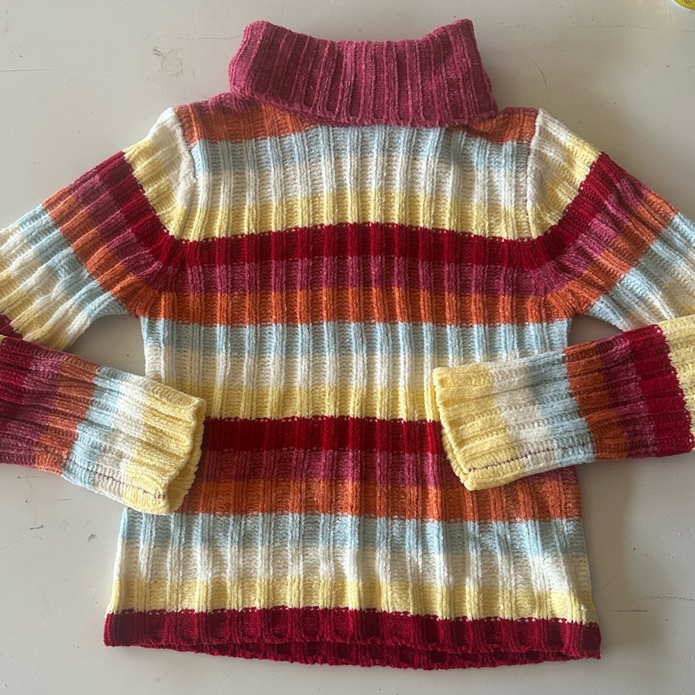 Vintage Y2K Striped Turtleneck Sweater